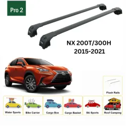 БАГАЖНИК ЗА Lexus NX 5d (I/AZ10 - integrated railing) (2015-->2021) AERO BAR BLACK