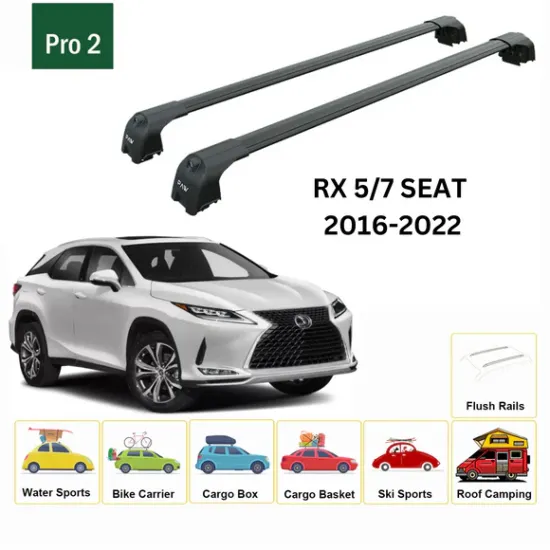 Багажник за LEXUS RX (AL20) integrated railing (2016-->2022) AERO BAR BLACK