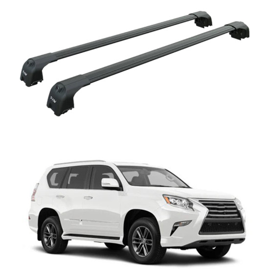 Багажник за LEXUS GX460 5d SUV (integrated railing) (2019-->2023) AERO BAR BLACK