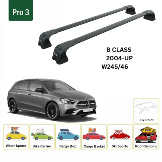 БАГАЖНИК ЗА Mercedes Clase B 5d (W245 / W246 - fixpoint) (2005-->2018) AERO BAR BLACK