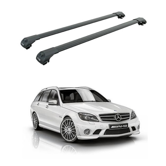 Багажник за Mercedes Clase C Estate (S204 - railing) (2008-->2014) AERO BAR BLACK