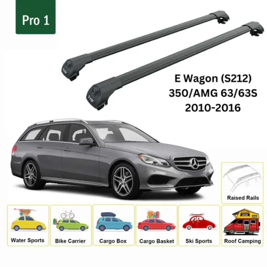 Багажник за Mercedes Clase E Estate (S212 - railing) (2009-->2016) AERO BAR BLACK