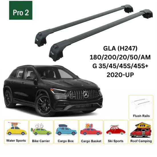 БАГАЖНИК ЗА Mercedes Clase GLA 5d (H247 - integrated railing) (2020-->) AERO BAR BLACK