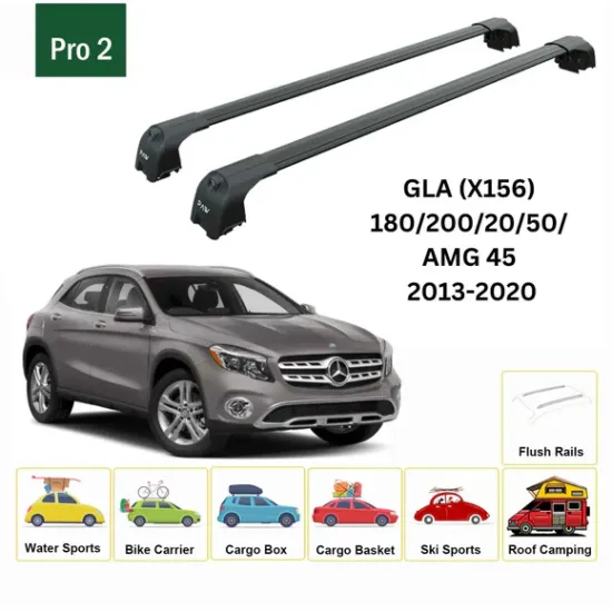 БАГАЖНИК ЗА Mercedes Clase GLA 5d (X156 - integrated railing) (2014-->2020) AERO BAR BLACK
