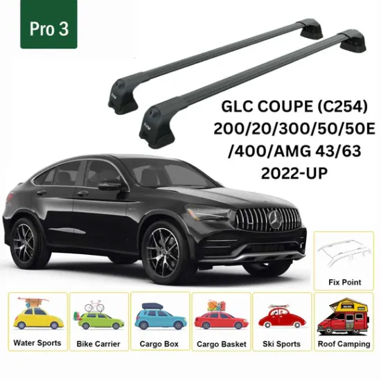 БАГАЖНИК ЗА Mercedes Clase GLC Coupe (II/C254 - fixpoint) (2022-->) AERO BAR BLACK