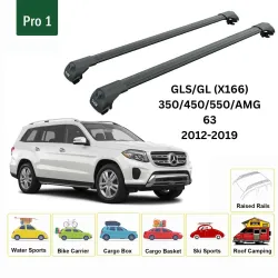 Багажник за Mercedes Clase GLS/GL (X166 - railing) (2012-2019) AERO BAR BLACK