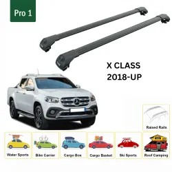 Багажник за Mercedes Clase X double cab (railing) (2017-->) AERO BAR BLACK