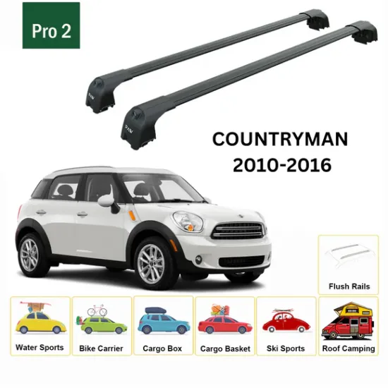 БАГАЖНИК ЗА Mini Countryman 5d (R60 - integrated railing) (2010-->2017) AERO BAR BLACK