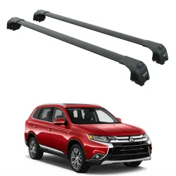 БАГАЖНИК ЗА Mitsubishi Outlander 5d (III - integrated railing) (2013-->2022) AERO BAR BLACK
