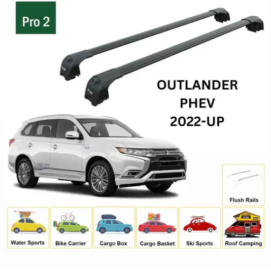 БАГАЖНИК ЗА Mitsubishi Outlander PHEV 5d (integrated railing) (2022-->) AERO BAR BLACK