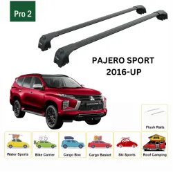 БАГАЖНИК ЗА Mitsubishi Pajero Sport 5d (III - integrated railing) (2016-->2022) AERO BAR BLACK