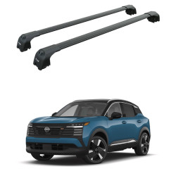 БАГАЖНИК ЗА Nissan Kicks 5d. SUV (integrated railing) (2024-->) AERO BAR BLACK