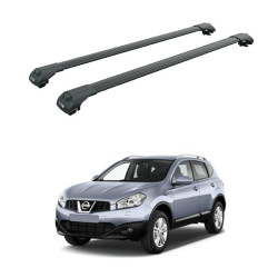 БАГАЖНИК ЗА Nissan Qashqai / Qashqai +2 5d (I/J10 - railing) (2007-->2014) AERO BAR BLACK