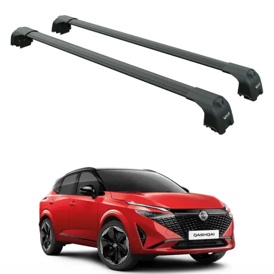 Багажник за Nissan Qashqai 5d (III/J12 - integrated railing ) (2021-->) AERO BAR BLACK