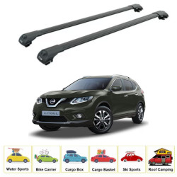 Багажник за Nissan X-Trail 5d (III/T32 - railing) (2014-->2022) AERO BAR BLACK