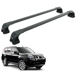 БАГАЖНИК ЗА Nissan X-Trail 5d (II/T31 - integrated railing without lights) (2007-->2014) AERO BAR BLACK
