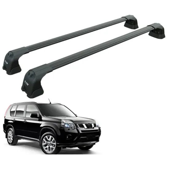 БАГАЖНИК ЗА Nissan X-Trail 5d (II/T31 - integrated railing without lights) (2007-->2014) AERO BAR BLACK