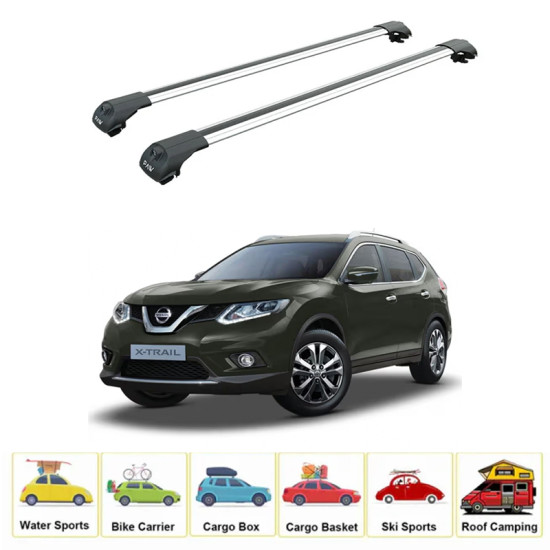 Багажник за Nissan X-Trail 5d (III/T32 - railing) (2014-->2022) AERO BAR