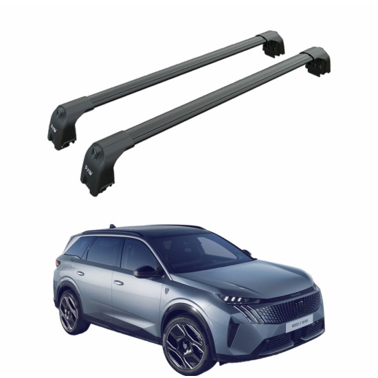 Багажник за Peugeot 5008 5d (III - integrated railing) (2024-->) AERO BAR BLACK