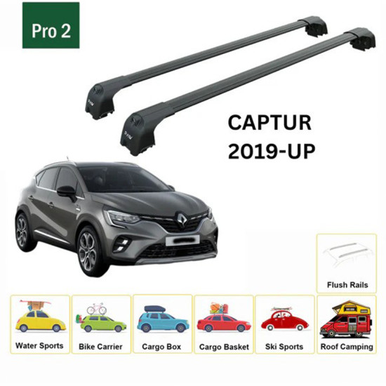 Багажник за Renault Captur 5d (II - integrated railing) (2019-->) AERO BAR BLACK