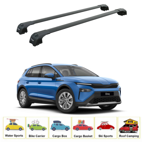 Багажник за Skoda Elroq 5d. SUV (integrated railing) (2025-->) AERO BAR BLACK