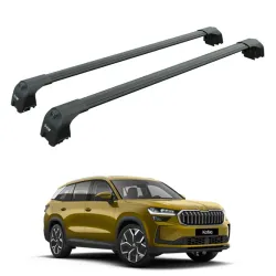 Багажник за Skoda Kodiaq 5d. SUV (integrated railing) (2024-->) AERO BAR BLACK