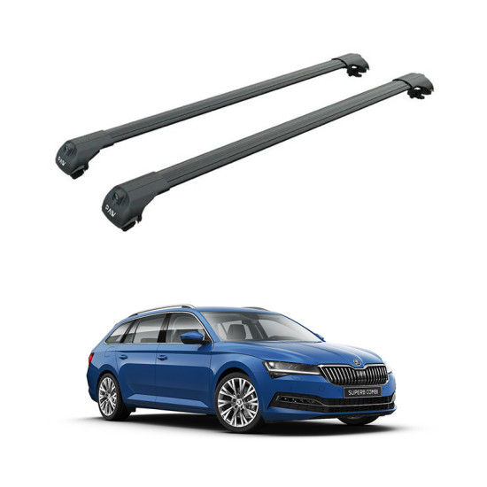 Багажник за Skoda Superb Combi (III/B8(3V) - railing) (2015-->2024) AERO BAR BLACK