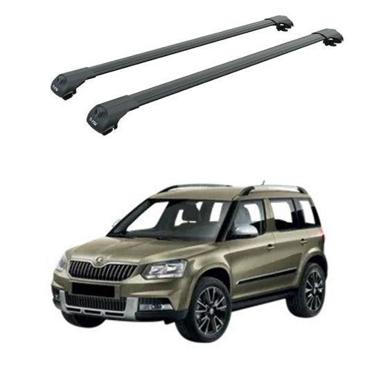 Багажник за Skoda Yeti 5d (II - railing) (2014-->) AERO BAR BLACK