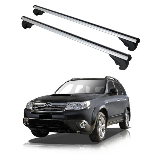 БАГАЖНИК ЗА Subaru Forester 5d (III/SH - railing) (2008-->2013) ALU REILING