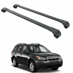 Багажник за Subaru Forester 5d (IV/SJ - railing) (2013-->2018) AERO BAR BLACK