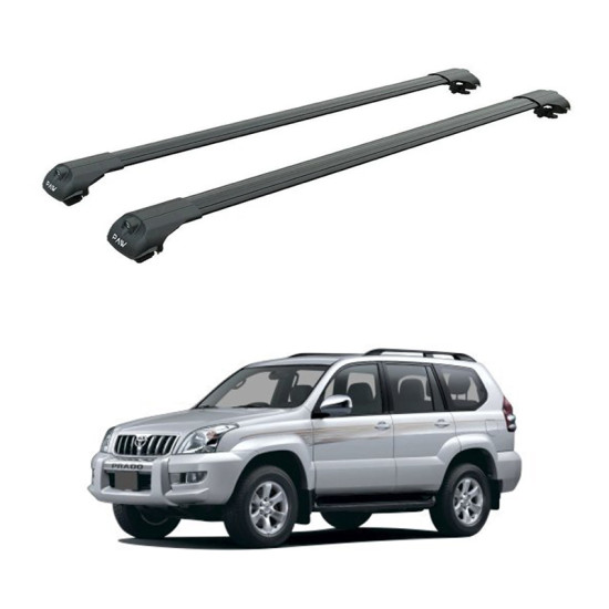 БАГАЖНИК ЗА Toyota Land Cruiser 5d (J120/125 - railing) (2002-->2010) AERO BAR BLACK