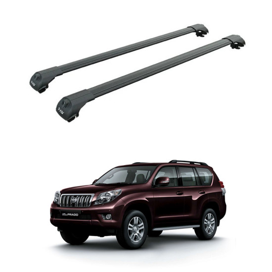 Багажник за Toyota Land Cruiser 5d (J150 - railing) (2010-->2023) AERO BAR BLACK