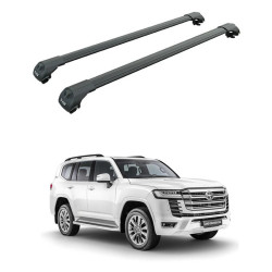 Багажник за Toyota Land Cruiser 5d (300 - railing) (2021-->) AERO BAR BLACK