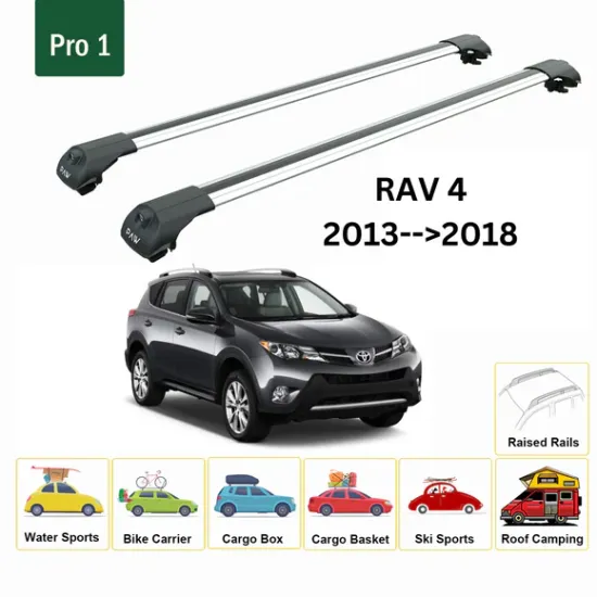 Багажник за Toyota RAV4 5d (IV/XA40 - railing) (2013-->2018) AERO BAR