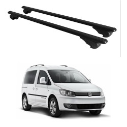 БАГАЖНИК за Volkswagen Caddy / Caddy Maxi (III.2 - railing) (2011-->2015) ALU BLACK