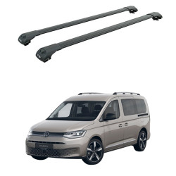 Багажник за Volkswagen Caddy (V - railing) (2020-->) AERO BAR BLACK