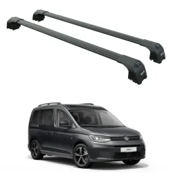 Багажник за Volkswagen Caddy (V - railing) (2020-->) AERO BAR BLACK