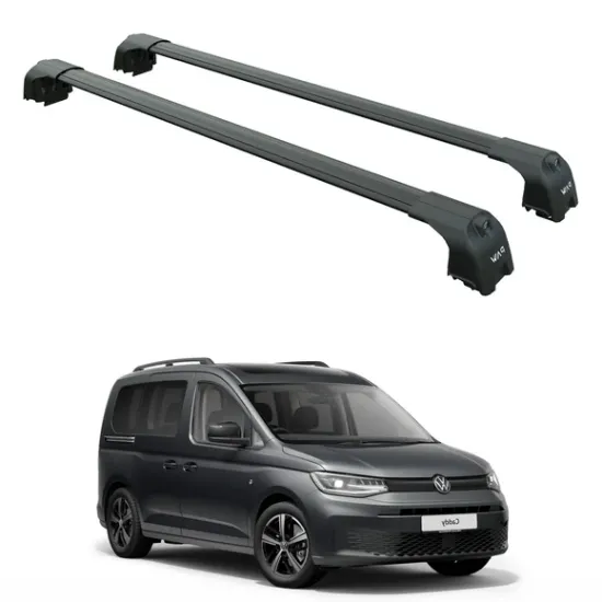Багажник за Volkswagen Caddy (V - railing) (2020-->) AERO BAR BLACK