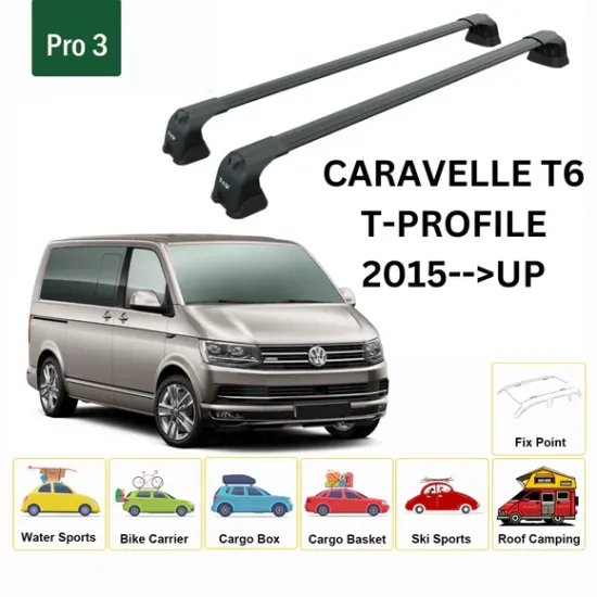 Багажник за Volkswagen T6 (T-Profile / T-Track) (2015-->2024) AERO BAR BLACK