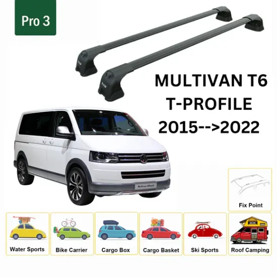 Багажник за Volkswagen T6 Multivan (T-Profile / T-Track) (2015-->2024) AERO BAR BLACK