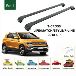 Багажник за Volkswagen T-Cross 5d (railing) (2019-->) AERO BAR BLACK