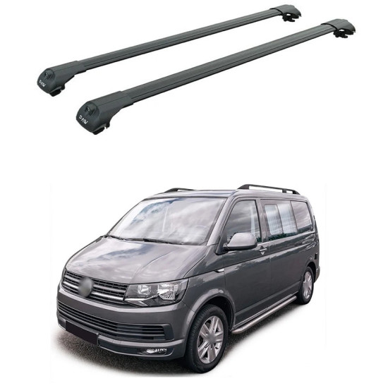 Багажник за Volkswagen T5/T6/T6.1 Roof Railing (2003-->2024) AERO BAR BLACK
