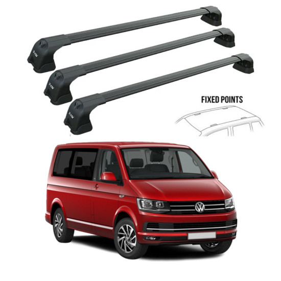 БАГАЖНИК З БРОЯ ГРЕДИ ЗА Volkswagen T6/T6.1 (fixpoint) (2015-->2024) AERO BAR BLACK