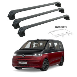 Багажник 3 Броя греди за Volkswagen T7 (fixpoint) (2024-->) AERO BAR BLACK