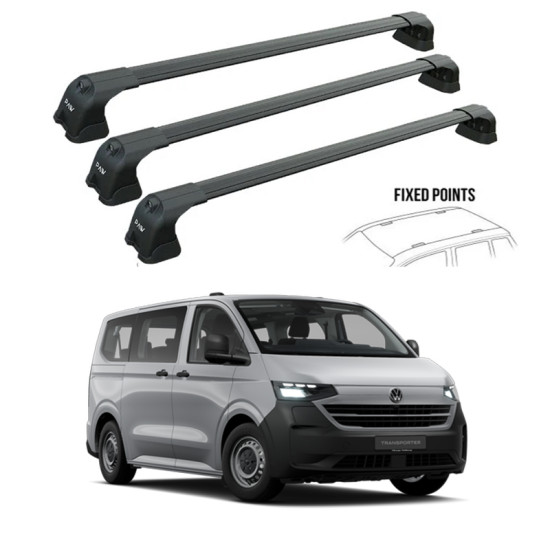 Багажник 3 Броя греди за Volkswagen T7 (fixpoint) (2024-->) AERO BAR BLACK