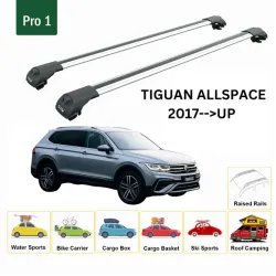 Багажник за Volkswagen Tiguan Allspace 5d (II - railing) (2017-->) AERO BAR