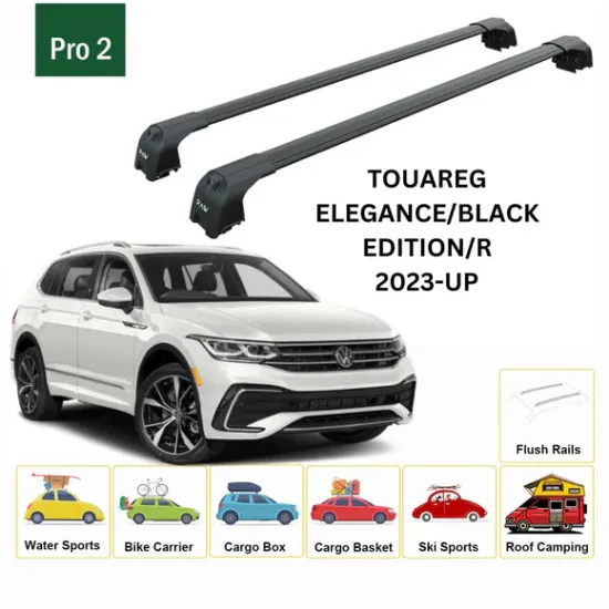 Багажник за Volkswagen Touareg 5d. SUV (integrated railing) (2023-->) AERO BAR BLACK