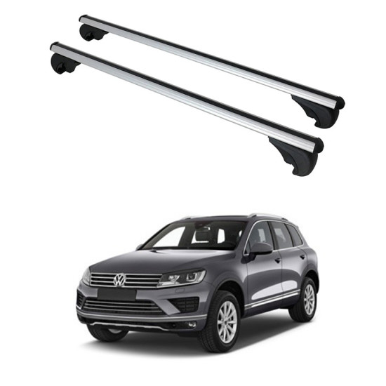 БАГАЖНИК ЗА Volkswagen Touareg 5d (II - railing) (2010-->2018) ALU REILING