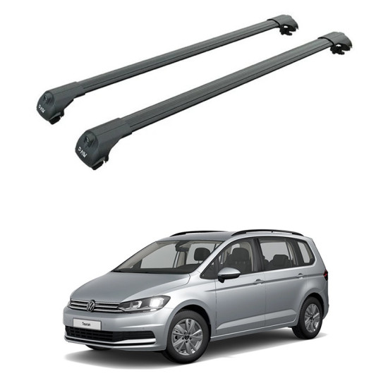 Багажник за Volkswagen Touran 5d (II/5T - railing) (2015-->) AERO BAR BLACK