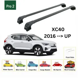 Багажник за Volvo XC40 5d (integrated railing) (2018-->) AERO BAR BLACK